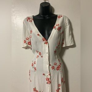 NWT rare reformation floral maxi button down dress